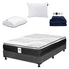 Colch&oacute;n Queen Size Premier + Box + Almohada One + Protector Cloud + 1 Juego De S&aacute;banas Softy