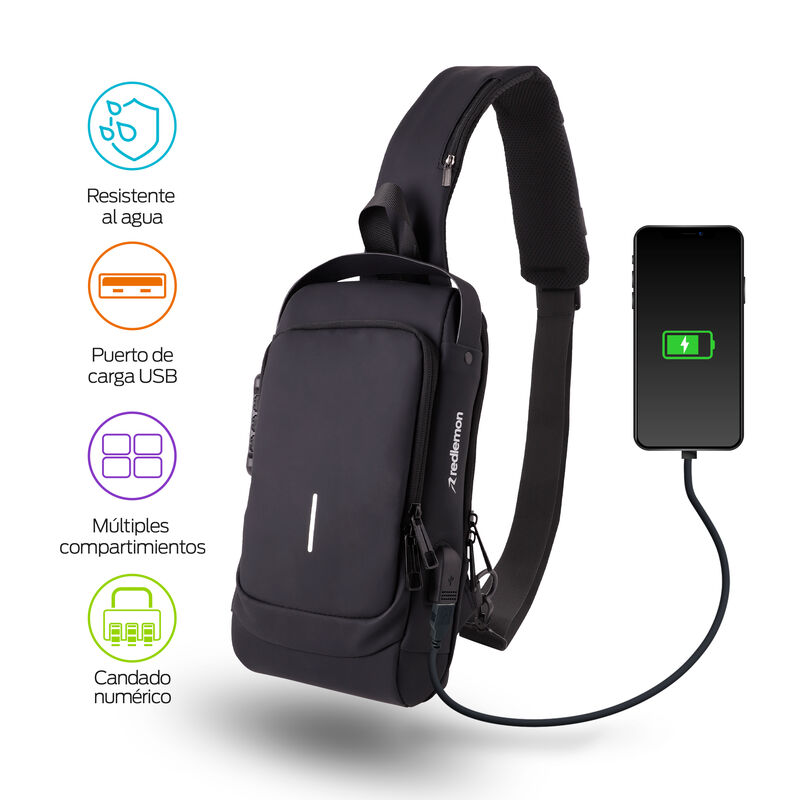 Mochila Antirrobo con Puerto USB Redlemon image number null