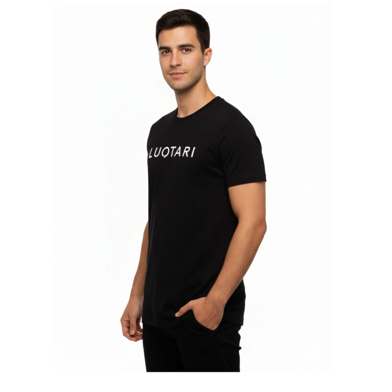 Playera T Shirt LuQtari Negra Letras Blancas   ... image number null