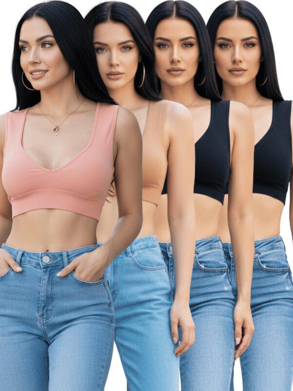 Pack de 4 Tops De Mujer Deportivos Y Casuales T... image number null