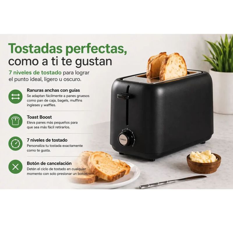 Tostador De Pan 2 Rebanadas Hamilton Beach 7 Te... image number null