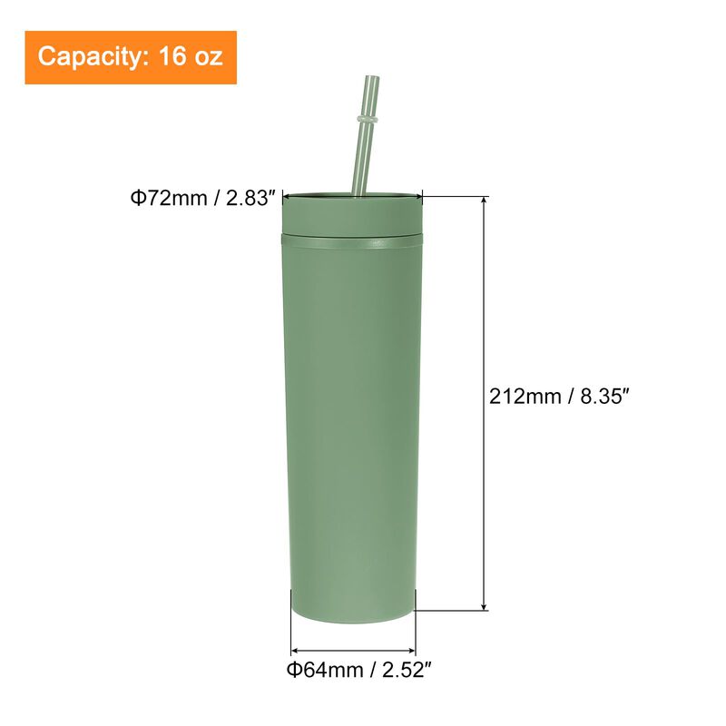 Vaso T&eacute;rmico Uxcell 450 ml Verde Claro Con Tapa... image number null