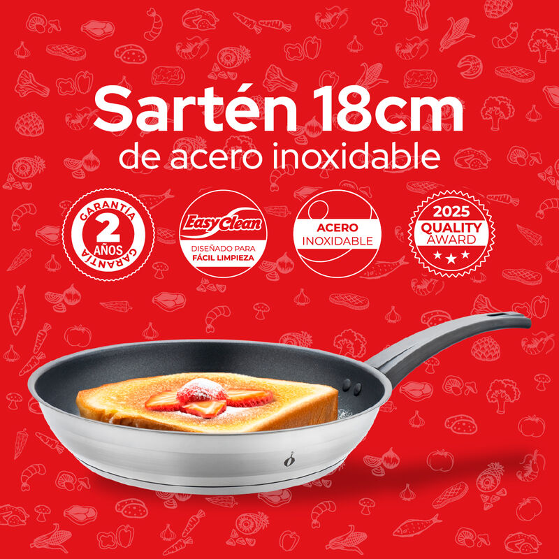 Cookit Sart&eacute;n Acero Inox 18Cm Antiadherente Cfp... image number null