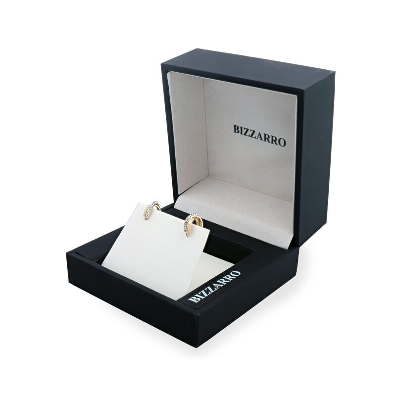 Arracadas Oro 10k Con Zirconias 10 Mm | Bizzarr... image number null
