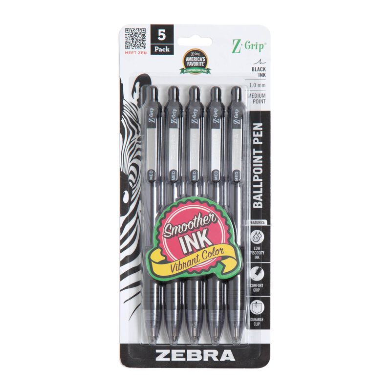 Bol&iacute;grafo De Bola Zebra Pen 1,0 mm Negro - Paqu... image number null