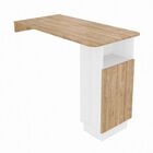 Barra  Desayunador Mila con Repisas Organizadoras, Minimalista, Blanca