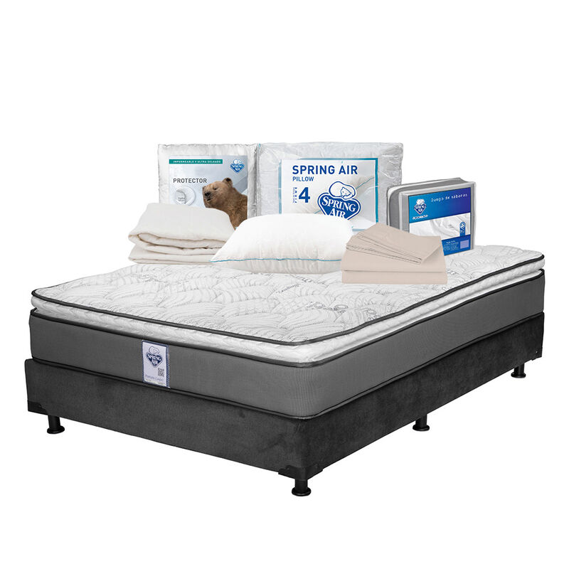 Colch&oacute;n Matrimonial Prestige + Box + Almohada O... image number null