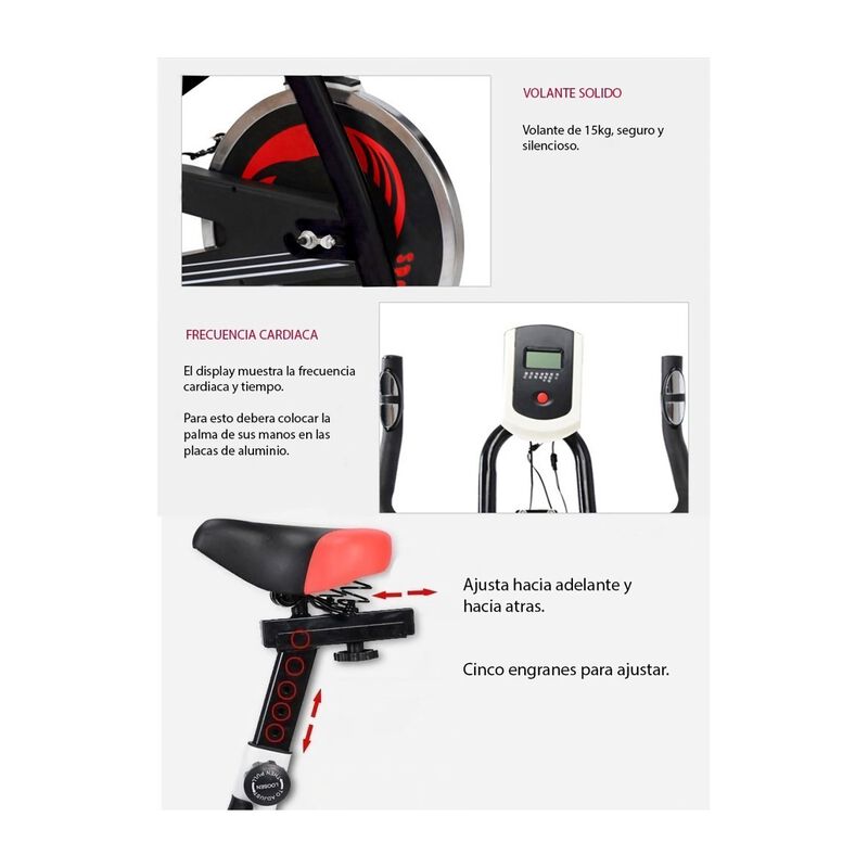 Bicicleta Spinning Fija 6kg Hogar Fitness Cardi... image number null