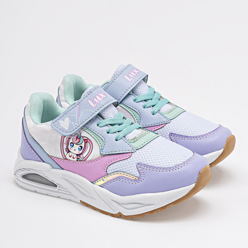 Lux-10 Tenis urbano para ni&ntilde;a. Blanco multicolo... image number null