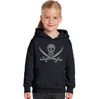 Sudadera Con Capucha Word Art Para Ni&ntilde;a - Letras De Una Canci&oacute;n Pirata Legendaria - Negro