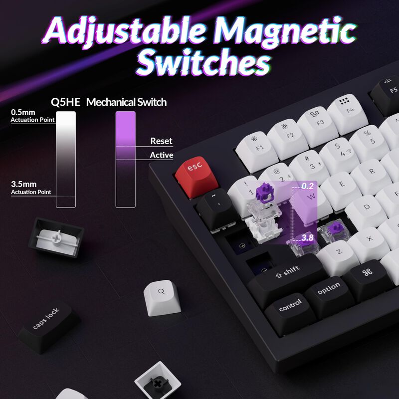 Teclado Keychron Q5 He Inal&aacute;mbrico Rgb Negro De... image number null