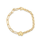 Pulsera De Corazon Oro Amarillo 10k (18.5cm Aprox)