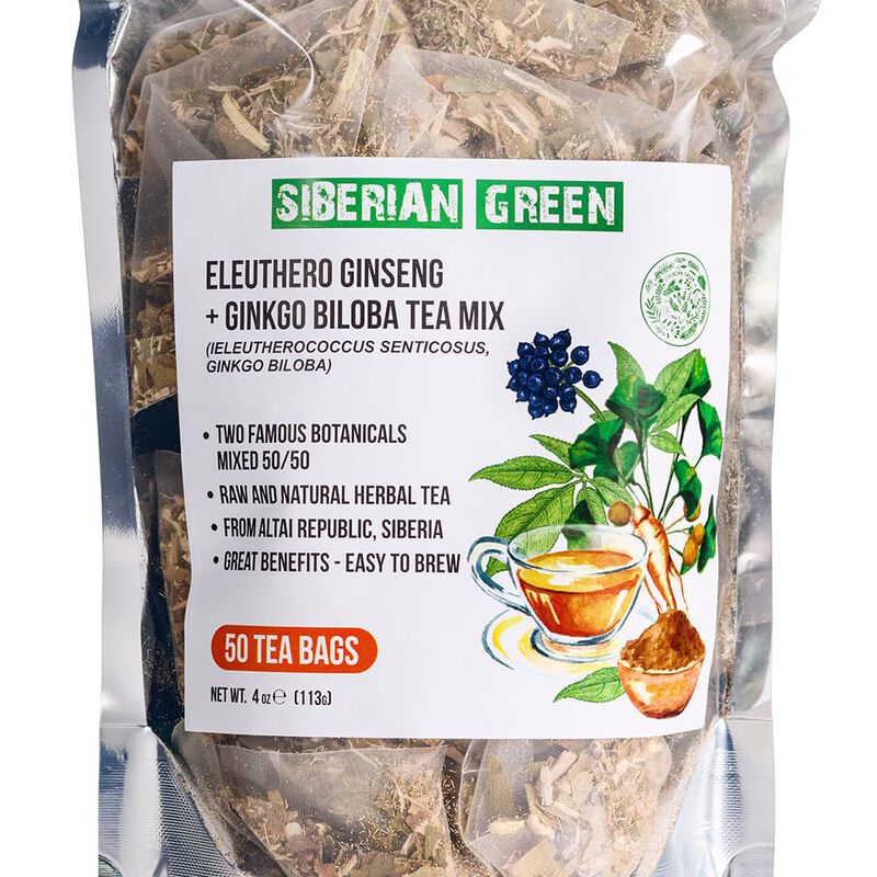 T&eacute; Siberian Green Ginkgo Y Ginseng, 50 Bolsitas... image number null