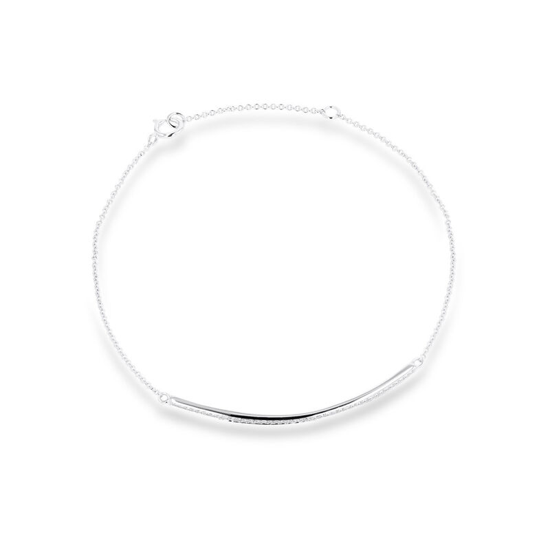 Pulsera De Oro Blanco 14k Con 9pts De Diamante ... image number null