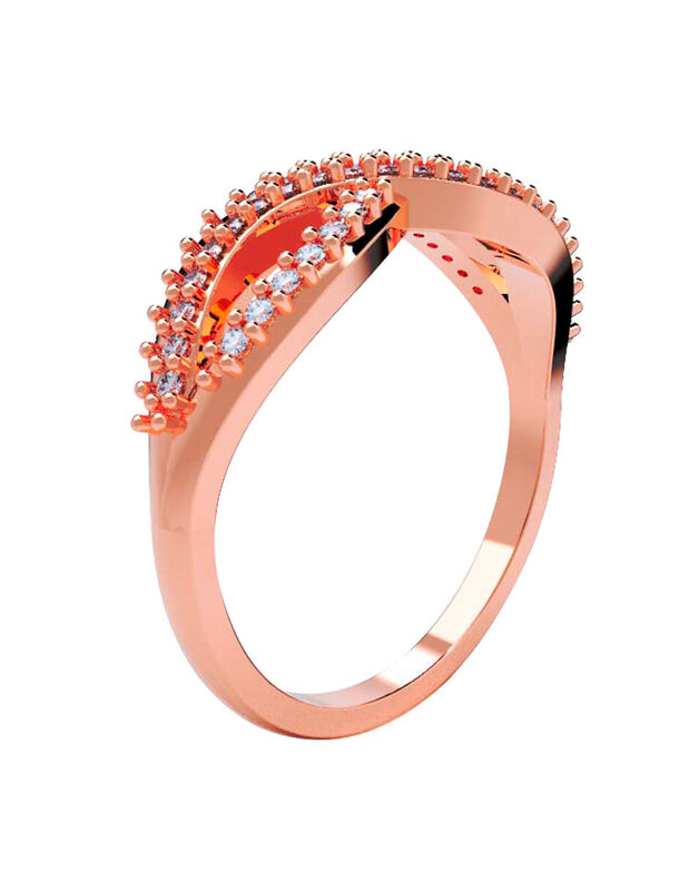 Anillo de Compromiso en Oro Rosa 10K con Circon... image number null