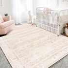 Alfombra Infantil Bileehome Para Beb&eacute; Ni&ntilde;a, Rosa Rubor, Bohemio, 140 X 200 Cm