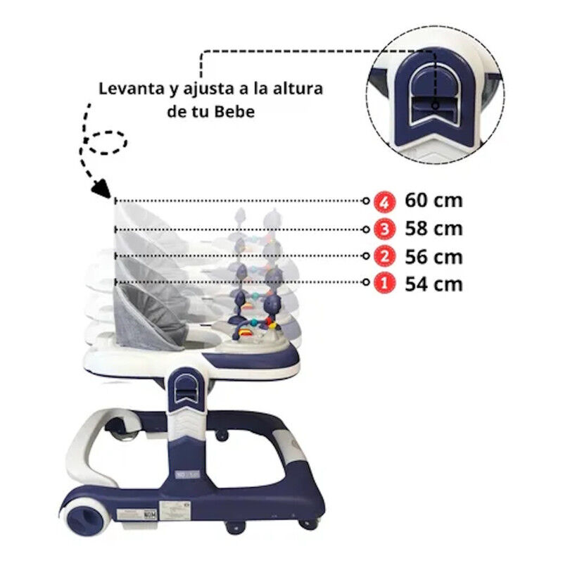Andadera Caminadora Azul 2 En 1 Con Luz Y Sonid... image number null