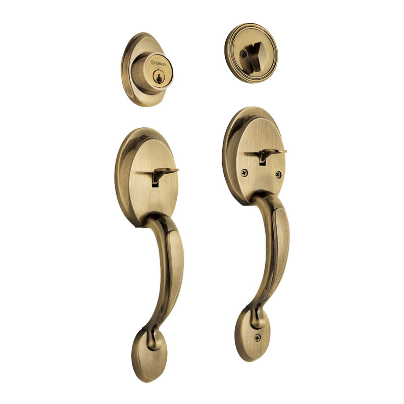 Doble Jaladera Perilla y Cerrojo Mariposa Antig... image number null