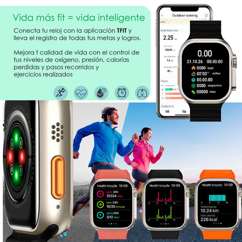 Reloj Smartwatch Vak Y3 Con Audífonos Bluetooth... image number null