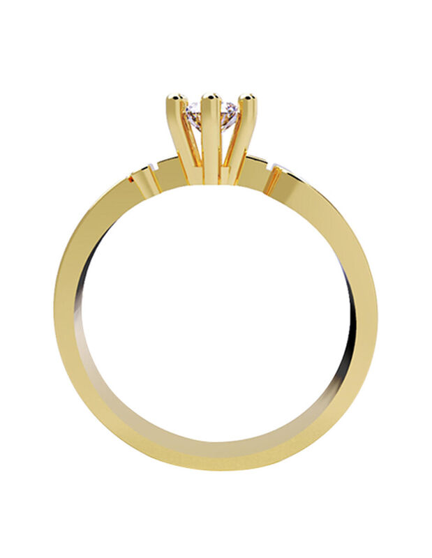 Anillo de Compromiso en Oro Amarillo 14K con Ci... image number null