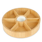 Botanero Giratorio de Bamb&uacute; con Salsero de Cer&aacute;mica 6 Divisiones, Casa Litus, Bamb&uacute;, 83260