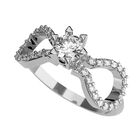 Anillo de Compromiso de 14K con Diamante de Laboratorio 0.50 CT F VS1 Talla 11 ORO BLANCO 14K&ndash; / FJ849-50-14W-LG-11