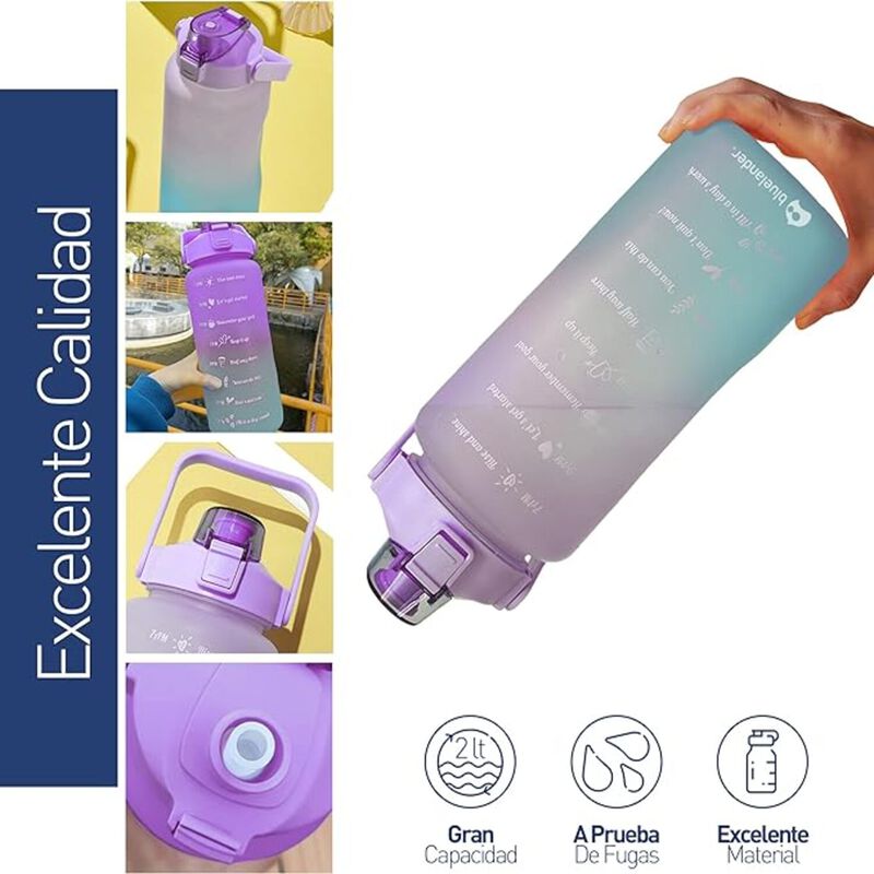 Botella de Agua Motivacional 2 Lt Bluelander image number null