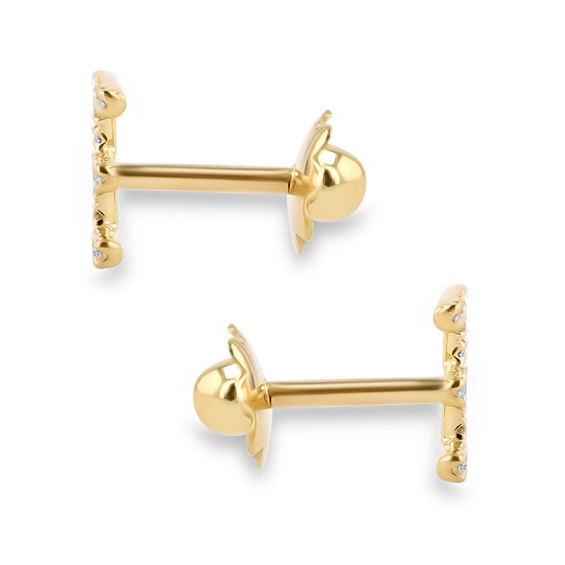 Broqueles De Oro Amarillo (Letra E) 14K Con 6Pt... image number null