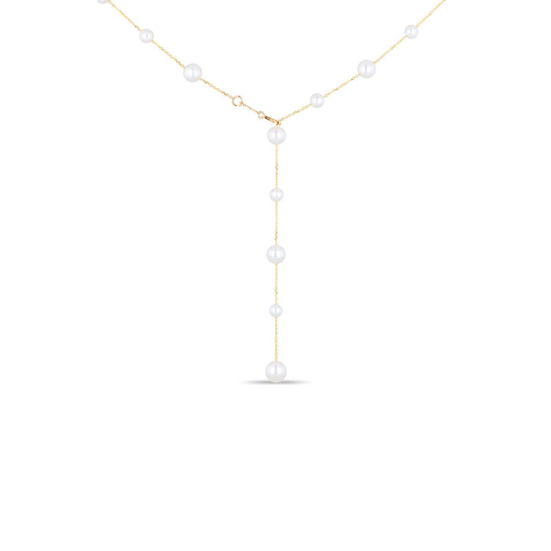 Collar Oro Amarillo 14k Perlas Blancas Ajustabl... image number null