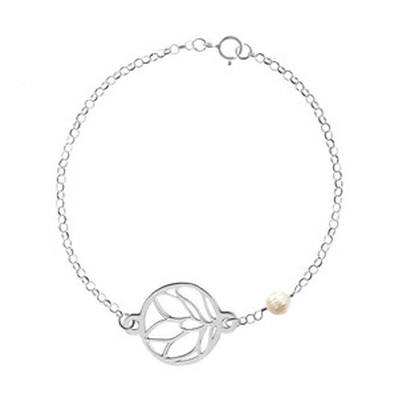 Pulsera amapola con perla plata .925 image number null