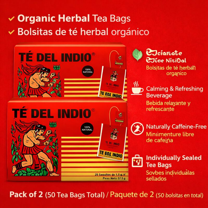 T&eacute; Five Brothers Products Del Indio 2&times;25 Bolsas image number null