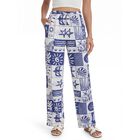 Pantalones de Lino Tapata Estampados, Pierna Ancha 76/81/86/91 cm