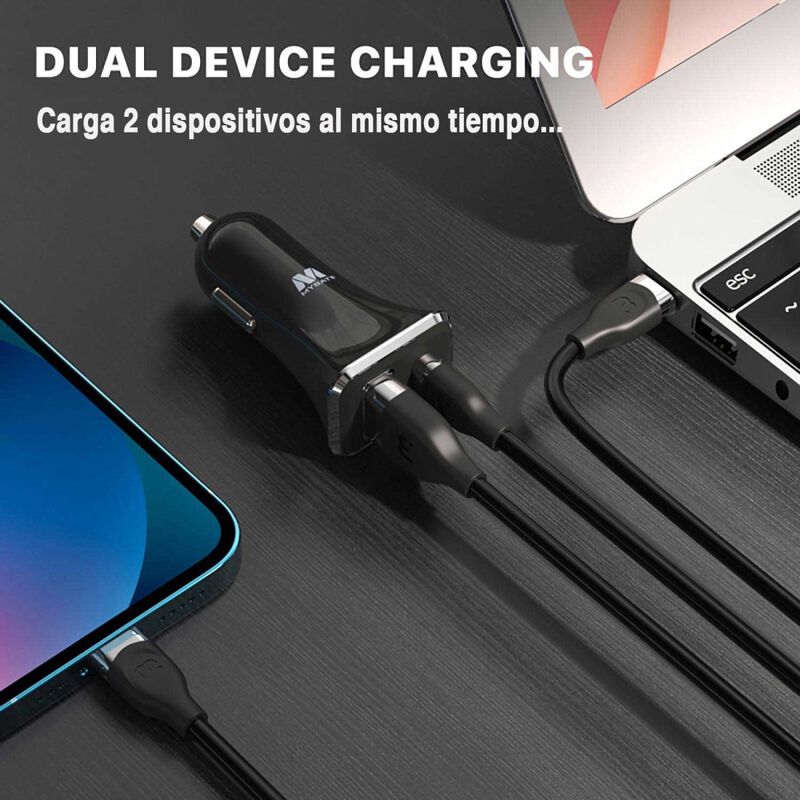 Cargador Auto Mybat Plug In 20w Dual Usb-c Usb-... image number null