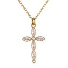 Collar Nari Luckyly Collares Para Mujer De Cruz Oro 18k Con Zirconia C&uacute;bica Acero Inoxidable Con Ba&ntilde;o De Oro 18k