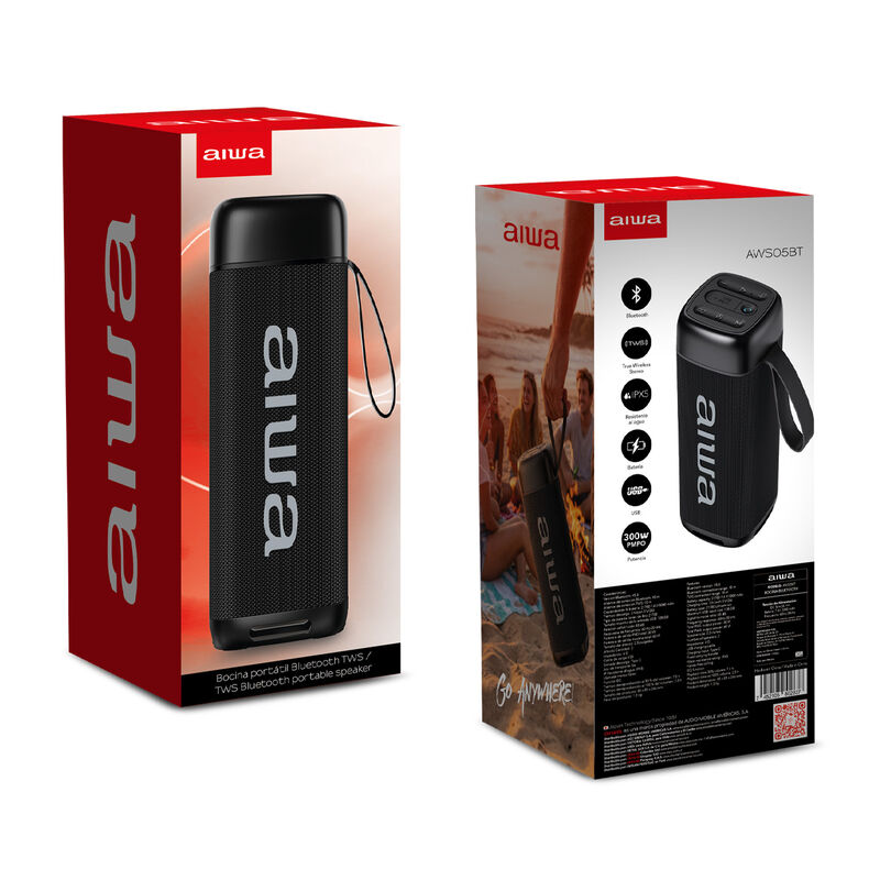 Bocina Bluetooth Port&aacute;til Aiwa Aws05bt Tws Ipx5... image number null