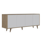 Mesa Para Tv Burdeos Blanco y Beige