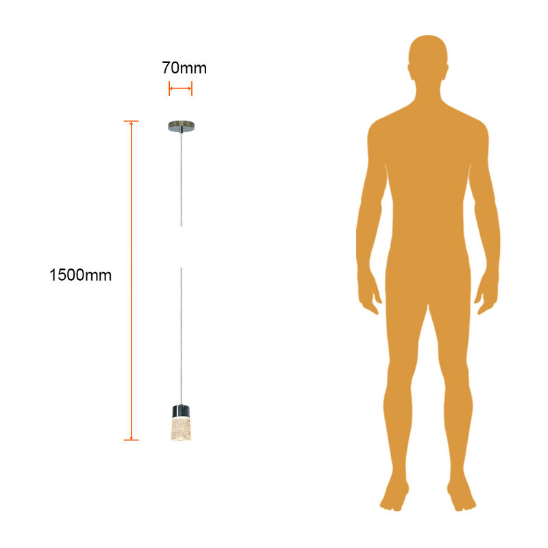Lámpara Colgante LED de Cristal 1.50 m de Altur... image number null