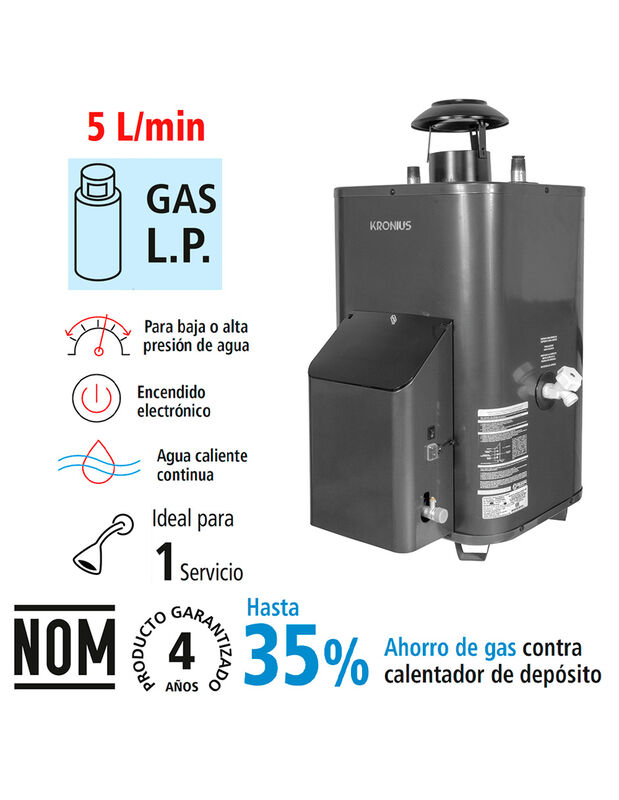 Calentador El&eacute;ctrico Kronius R&aacute;pida Recuperaci&oacute;... image number null