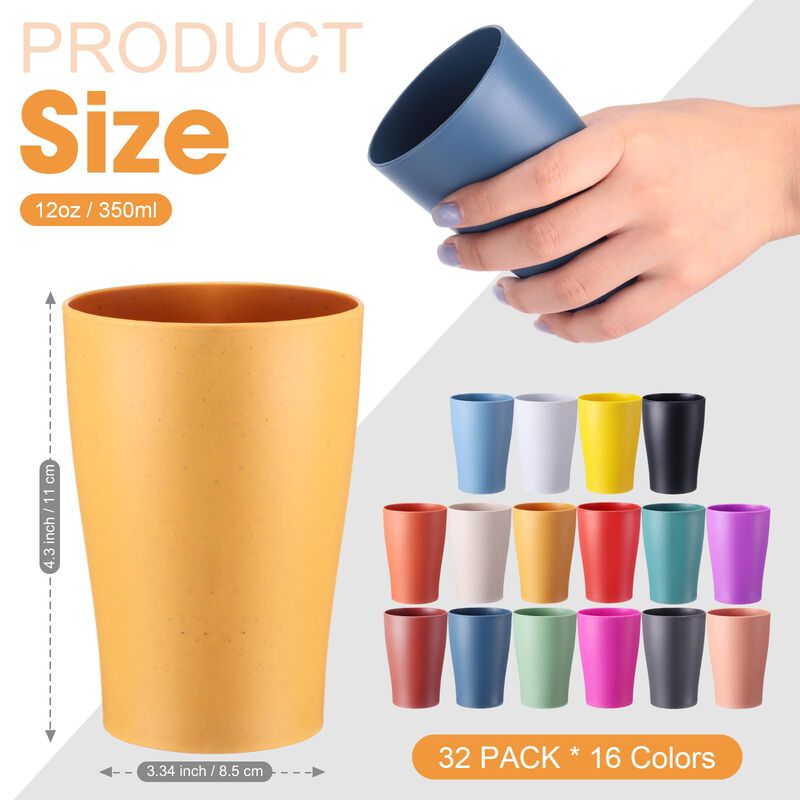 Mifoci Pack De 32 Vasos De Paja De Trigo Reutil... image number null