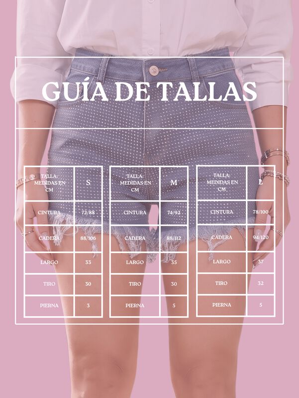 Short De Mezclilla Con Brillos Mezc-1014 Azul C... image number null