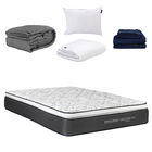 Colch&oacute;n Matrimonial Trini + Almohada One + Protector Cloud + 1 juego de S&aacute;banas Softy + Edredon Homy