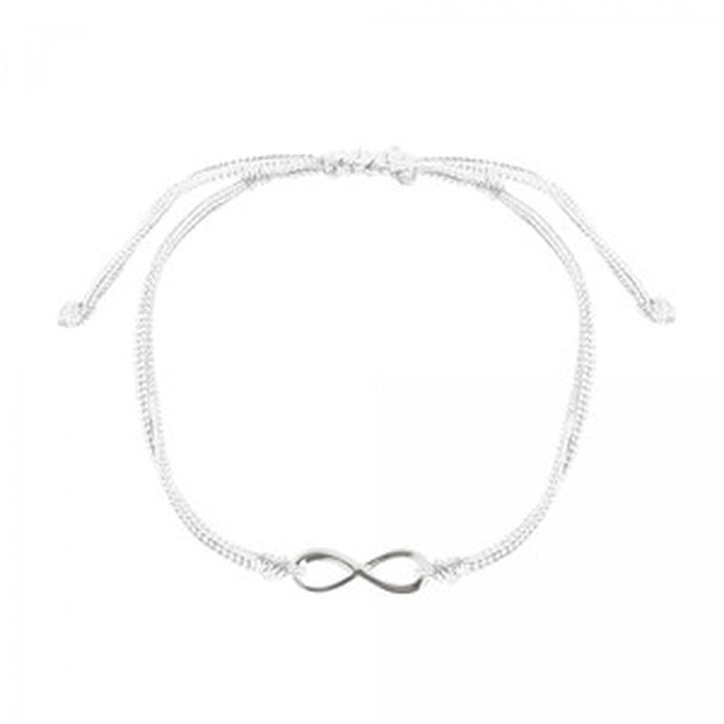 Pulsera De Hilo Blanco Ajustable Con Infinito D... image number null