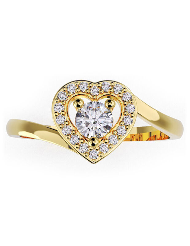 Anillo de Compromiso en Oro Amarillo 14K con Ci... image number null