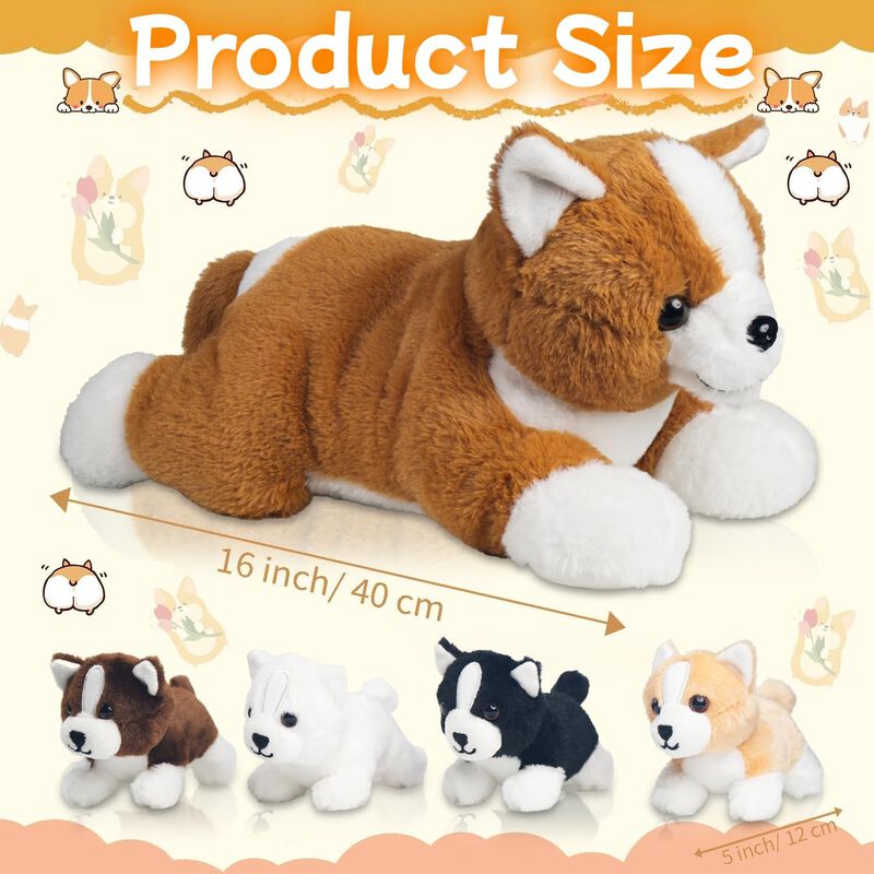 Perro De Peluche Youthfuljive Corgi Con Beb&eacute;s, ... image number null