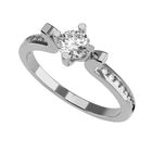 Anillo de Compromiso en Oro Blanco 10K con Circonia -  Talla:7.5/ M368-10W-CZ-75