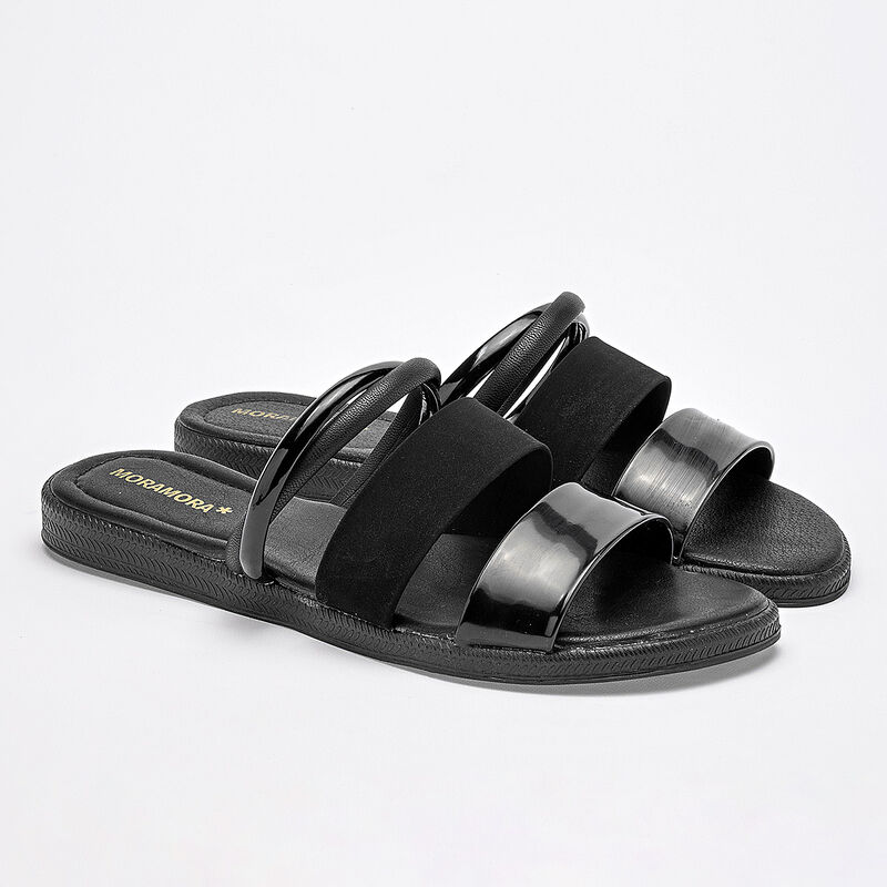 Moramora sandalia piso para mujer negro cod 140... image number null