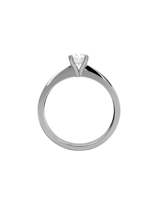 Anillo de Compromiso en Oro Blanco 10K con Circ... image number null