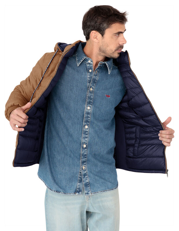 Chamarra Reversible Caballero Capitonada Gorro ... image number null