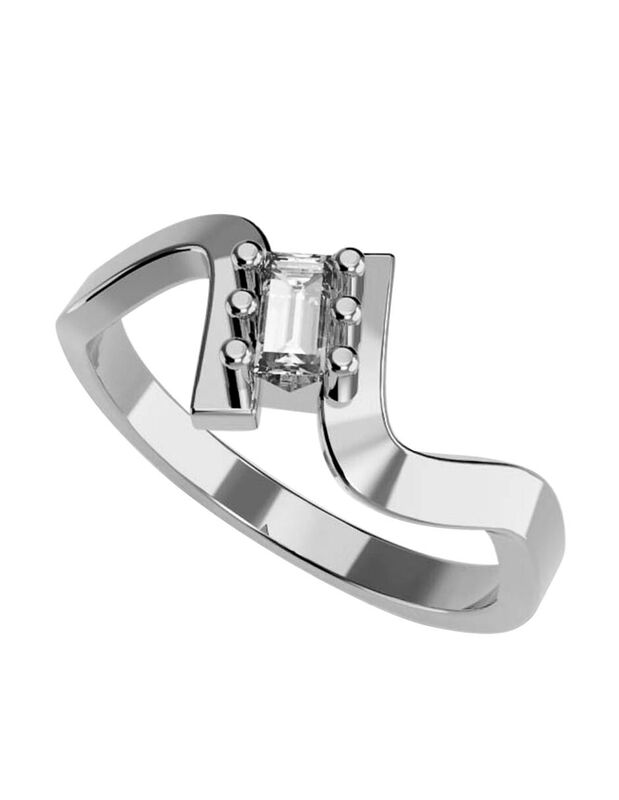 Anillo de Compromiso en Oro Blanco 14K con Circ... image number null