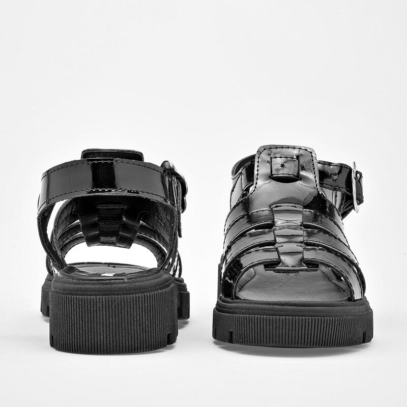 Moramora Sandalia para niña negro charol image number null